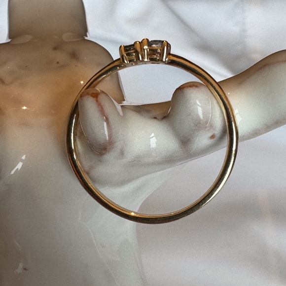 10KYG Aquamarine-Emerald Cluster Ring—NWOT - Picture 5 of 8